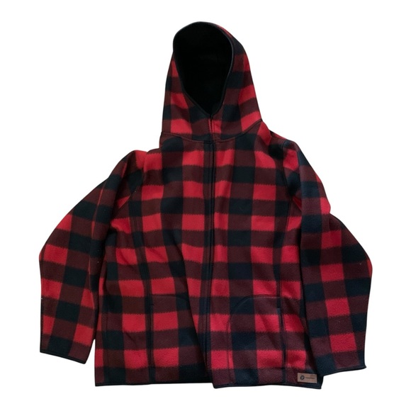 Arsens Men’s XXL Red Buffalo Plaid Faux Fur Hooded Jacket PO# 23473 - Picture 8 of 14